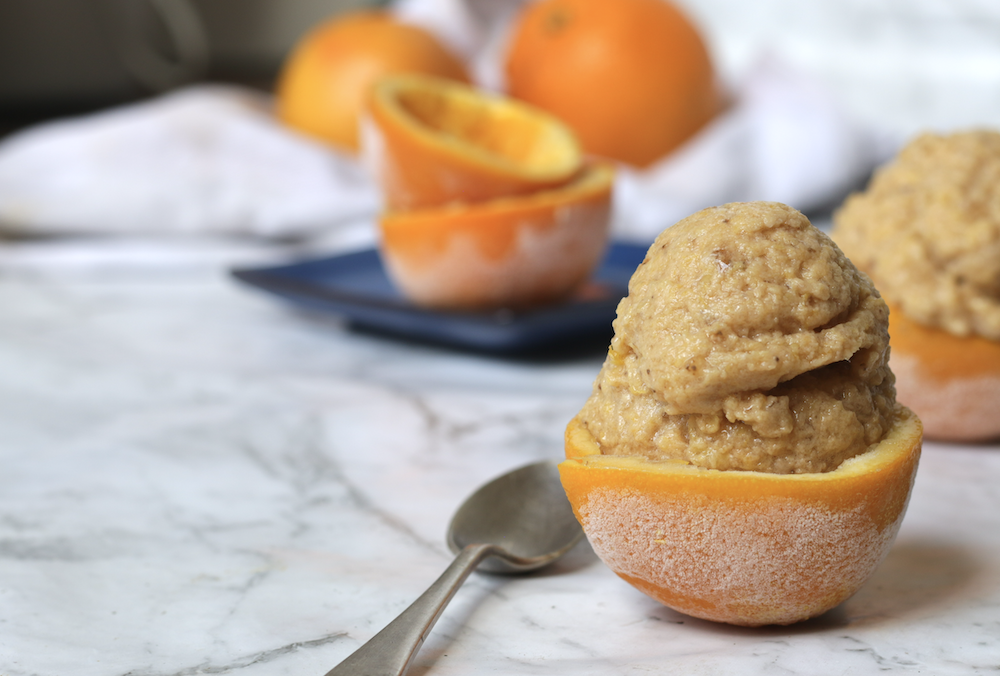 Recipe Orange Fruit Sorbet how to make raw vegan ice cream Rohtopia